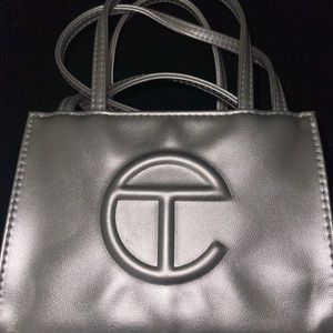 Silver telfar bag (small )
